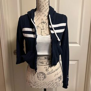 Dark blue Hollister Zip up Hoodie